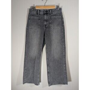 QUINCE Bella Strecth Patch Pocket Wide Leg Grayed Out Jeans Womens Sz 30 Casual